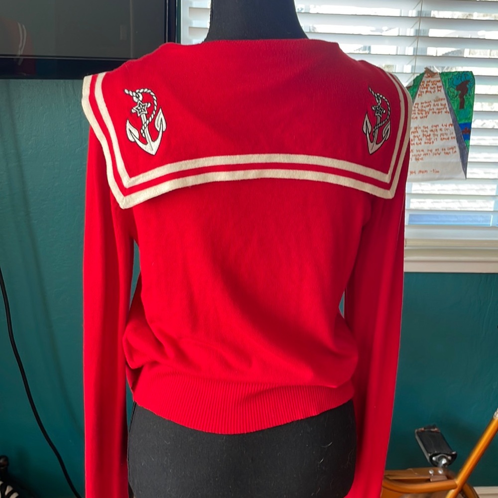 Red sailor sweater